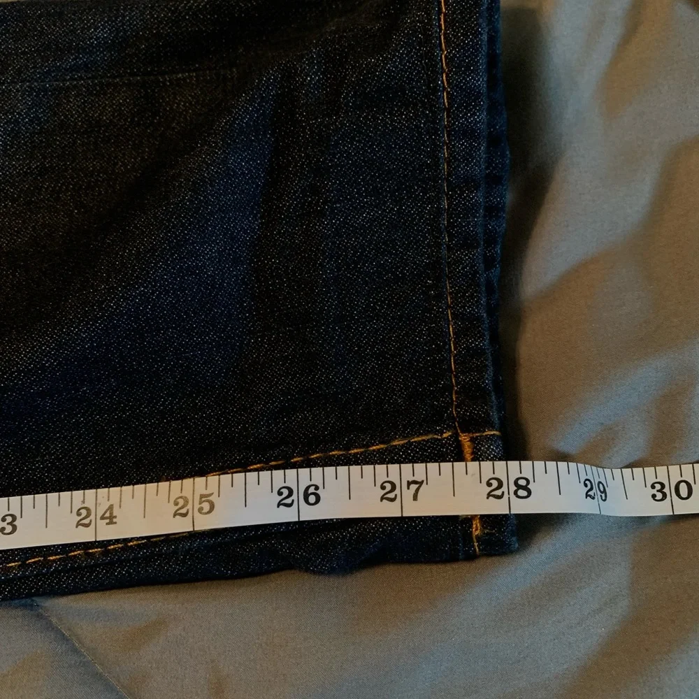 True Religion 28 x 28 Blue Denim Jeans World Tour straight 27 dark Ankle NEW - Picture 13 of 13
